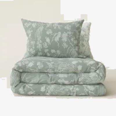 Marks & Spencer M&S Pure Cotton Blossom Bedding Set - DBL - Soft Green, Soft Green,Blue Mix