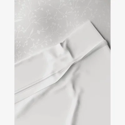 Marks & Spencer M&S Pearl Spring Foliage Jacquard Bedding Set - DBL - White, White