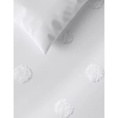 Marks & Spencer M&S Pure Cotton Spotty Textured Bedding Set - SGL - White, White