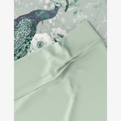 Marks & Spencer M&S Raine Peacock Sateen Embroidered Bedding Set - SGL - Duck Egg, Duck Egg