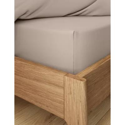 Marks & Spencer M&S Cotton Rich Percale Deep Fitted Sheet & Pillowcase - SGL - Medium Beige, Medium Beige,Light Cranberry,Taupe,Yellow,Cream,Pale Green,Dark Berry,Thyme,Dusted Lilac
