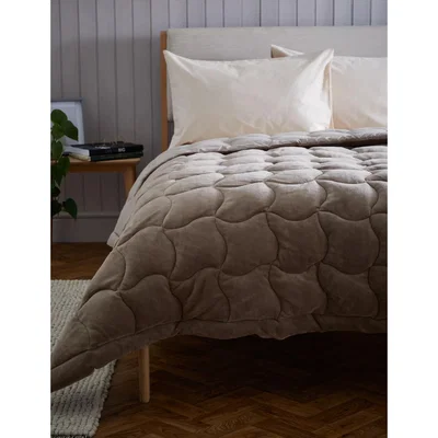 Marks & Spencer M&S Fleece 10.5 Tog Quilted Coverless Duvet Set - SGL - Grey, Grey