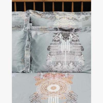 Marks & Spencer Timorous Beasties Pure Cotton Sateen Totem Damask Bedding Set - SGL - Pale Blue, Pale Blue