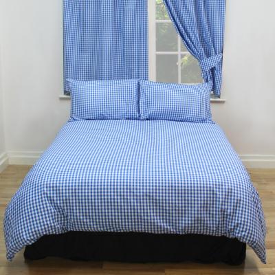 The Range Gingham Check Bluebell Duvet Cover Set Blue White - Bluebell / Single