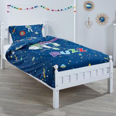 The Range Luxury Childrens Pine Single Bed and Mattress Toy Story Buzz Bedding Set - White