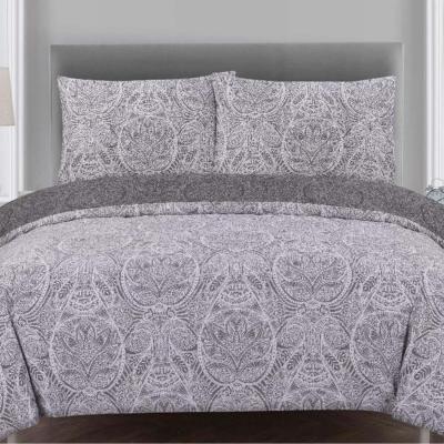 The Range Paisley Damask Duvet Cover Set - Grey - Grey / Single