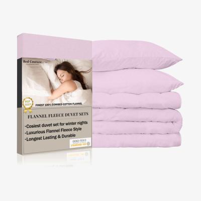 The Range Flannel Fleece Single Duvet Set with pillowcases 50x70cm - Pink / 0.9kg