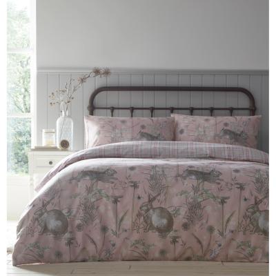The Range Rabbit Meadow Duvet And Pillowcase Set - Pink / Single