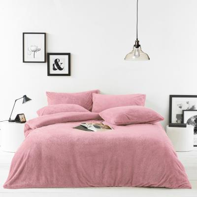 The Range Sherpa Fleece Duvet Cover Set - Blush / Single