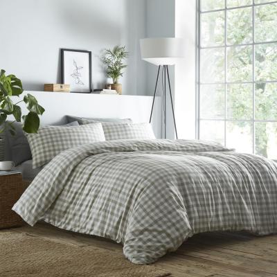 The Range Gingham Grey Single Duvet Set - Green / Single
