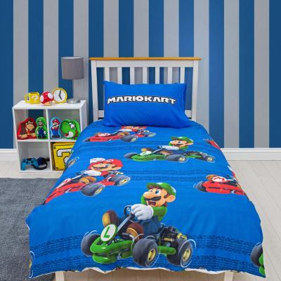 The Range Mario Duvet Cover with Pillowcase Quilt Car Kart Video Game Bedding Set - Blue / Single