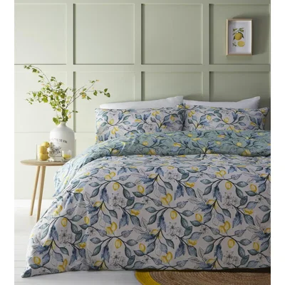 The Range Lemon Tree Duvet Cover and Pillowcase Set - Green / Single