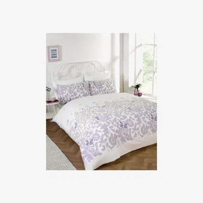 The Range Butterfly Shadow Lilac Printed Duvet And Pillowcase Set - Single