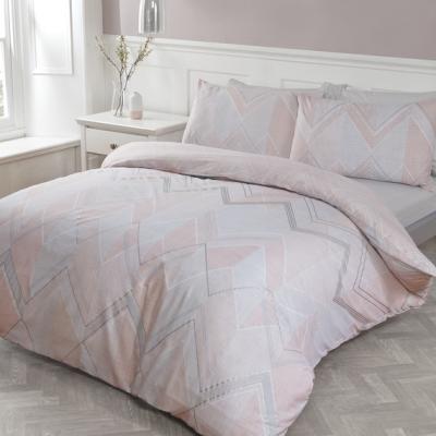 The Range Brodie Geo Metallic Duvet Cover and Pillowcase Set - Blush / Single