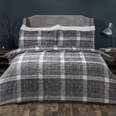 The Range Eton Check Two Pack Duvet Cover and Pillowcase Sets - Grey / Single