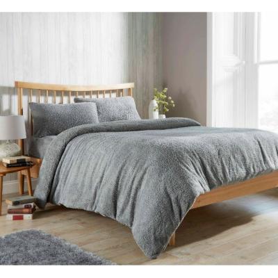 The Range Teddy Fleece Duvet Set Single  - Silver