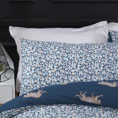The Range Leopard Motif Duvet and Pillowcase Set - Teal / Single