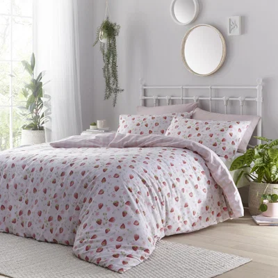 The Range Strawberry Fields Duvet Set - Pink / Single