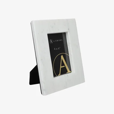 Amara Luxe - Marble Photo Frame - 4x6" - White