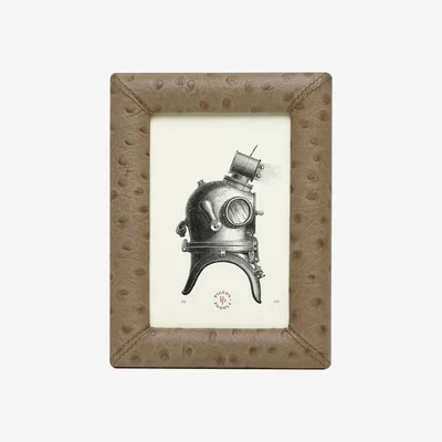 Amara Pigeon and Poodle - Witney Leather Frame - Oat - 4"x6"