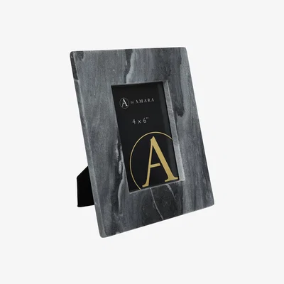 Amara Luxe - Marble Photo Frame - 4x6" - Black