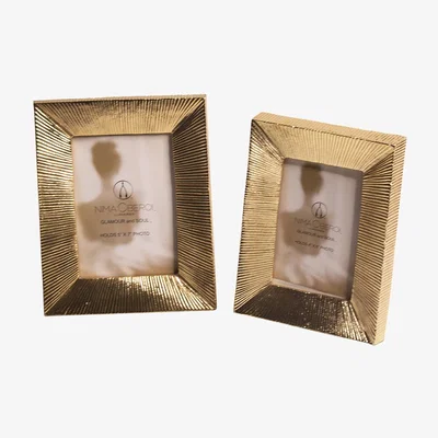 Amara Lunares - Miyake Photo Frame - Gold - 4x6"