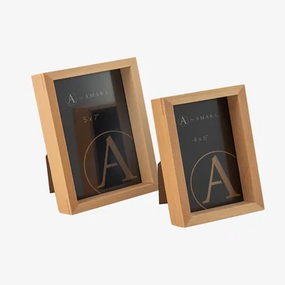 Amara Retreat - Inset Photo Frame - Set of 2 - Light Wood