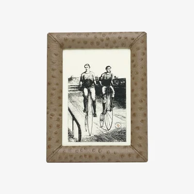Amara Pigeon and Poodle - Witney Leather Frame - Oat - 5"x7"