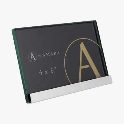 Amara Essentials - Silver Block Plated Steel Photo Frame - 4x6"