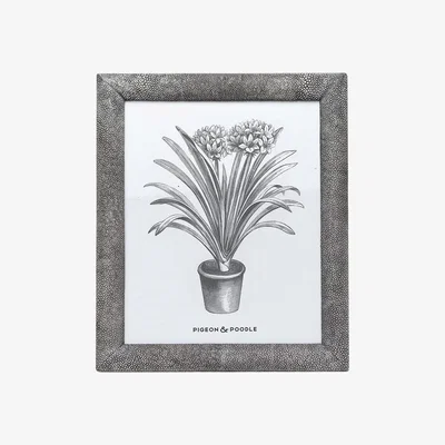Amara Pigeon and Poodle - Oxford Faux Leather Frame - Grey - 8"x10"