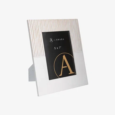 Amara Retreat - Carved Stripe Wooden Photo Frame - 5x7"
