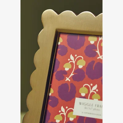 Anthropologie Handpainted Brass Wiggle Photo Frame