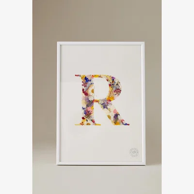 Anthropologie Herbarium Pressed Flower Monogram Frame