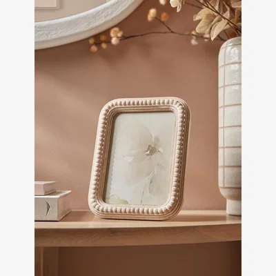 Cox and Cox Beaded Whitewashed Photo Frame