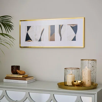 Dunelm Skinny Gold Metal Panel Photo Frame Gold