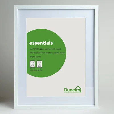 Dunelm Essentials Box Frame 16" x 12" (40cm x 30cm) White
