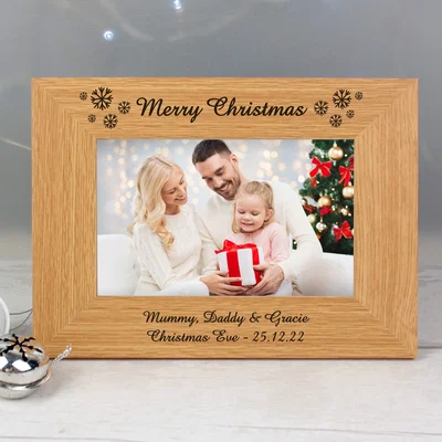 Dunelm Personalised Snowflake Photo Frame Wood (Brown)