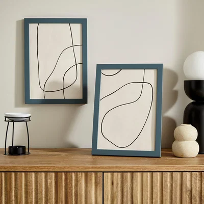 Dunelm Set of 2 Pacific Blue Photo Frames Pacific Blue