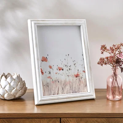 Dunelm Churchgate Washed Wooden White Photo Frame Washed White