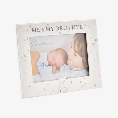 Dunelm Bambino Resin Me & My Brother Photo Frame White