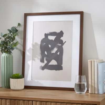 Dunelm Essentials Walnut Effect Box Photo Frame Walnut
