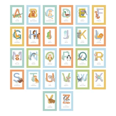 Dunelm Personalised Animal Alphabet Poster Frame
