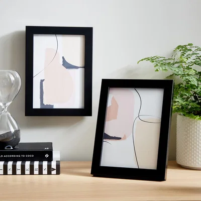 Dunelm Set of 2 Photo Frames 7" x 5" Black