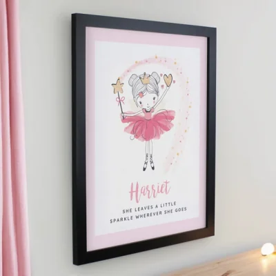 Dunelm Personalised Princess Ballerina Poster Frame