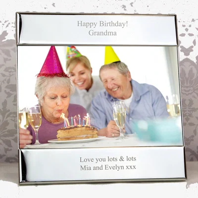 Dunelm Personalised Silver Landscape Photo Frame Silver