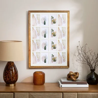 Dunelm Mango Wood 16 Aperture Multi Photo Frame