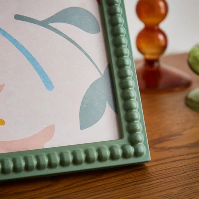 Dunelm Yew Green Bobbin Photo Frame Green
