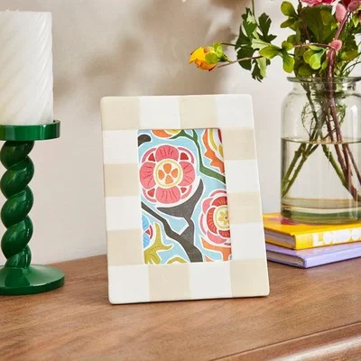 Dunelm Striped Ceramic Photo Frame
