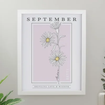 Dunelm Personalised Birth Flower Poster Frame