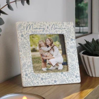 Dunelm Personalised Floral Ceramic Photo Frame
